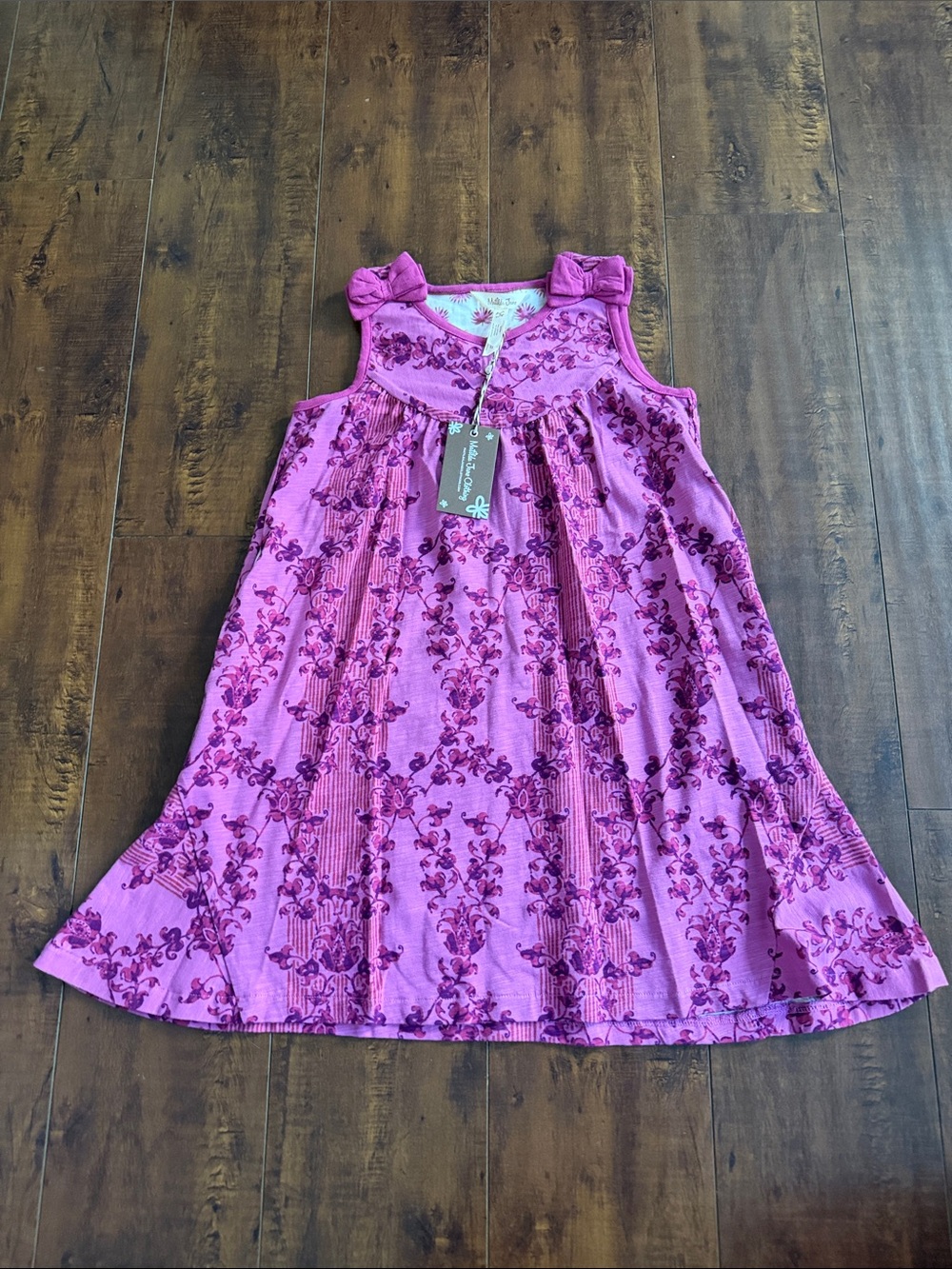 Matilda Jane Fuchsia Floral Sleeveless Dress with Shoulder Bows